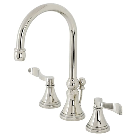 Kingston Brass KS2986DFL NuFrench Widespread Bathroom Faucet W/ Brass Pop-Up, Nickel KS2986DFL